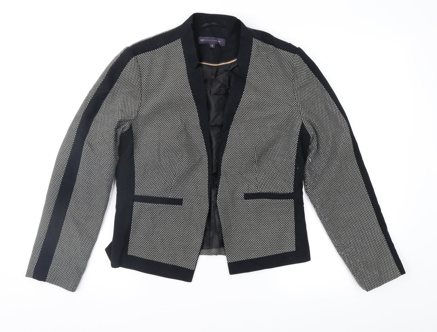 Marks and Spencer Womens Black Geometric  Jacket  Size 12