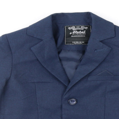 Close-up detail of Rebel boys’ blue jacket, size 5-6, years