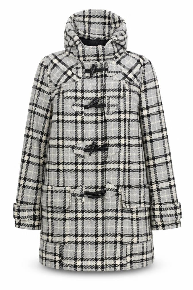 Atmosphere Womens Grey Check  Overcoat Coat Size 10