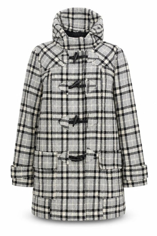Atmosphere Womens Grey Check  Overcoat Coat Size 10