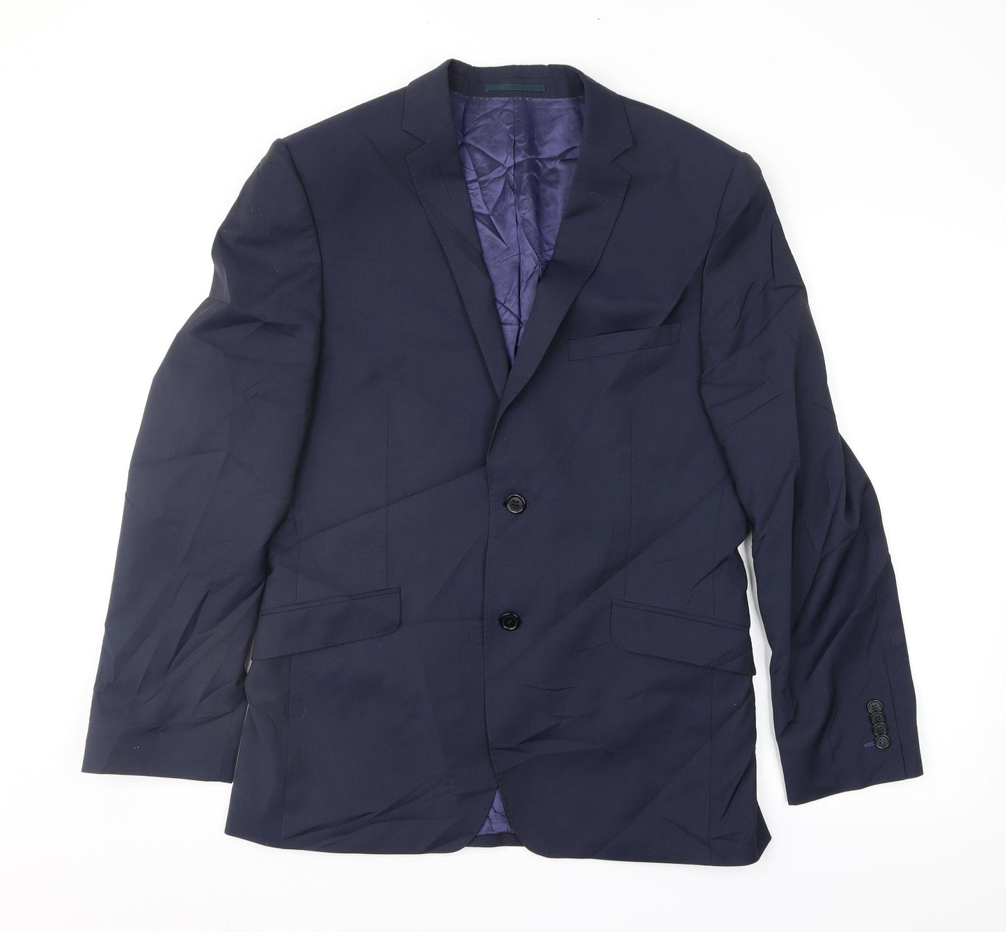 Holland Mens Blue Striped  Jacket Suit Jacket Size 40