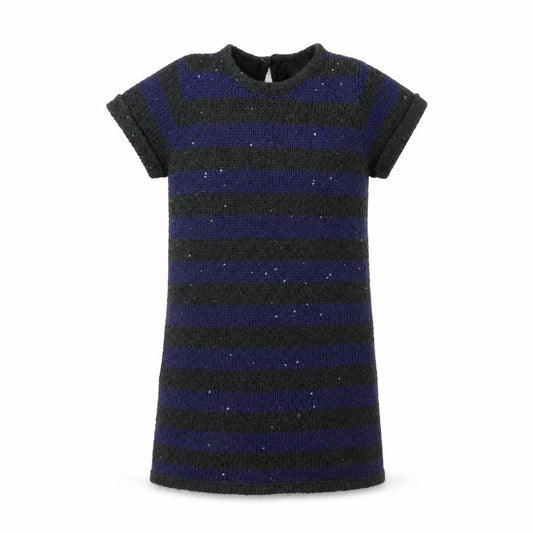 John Lewis Girls Green Striped  Jumper Dress  Size 5 Years