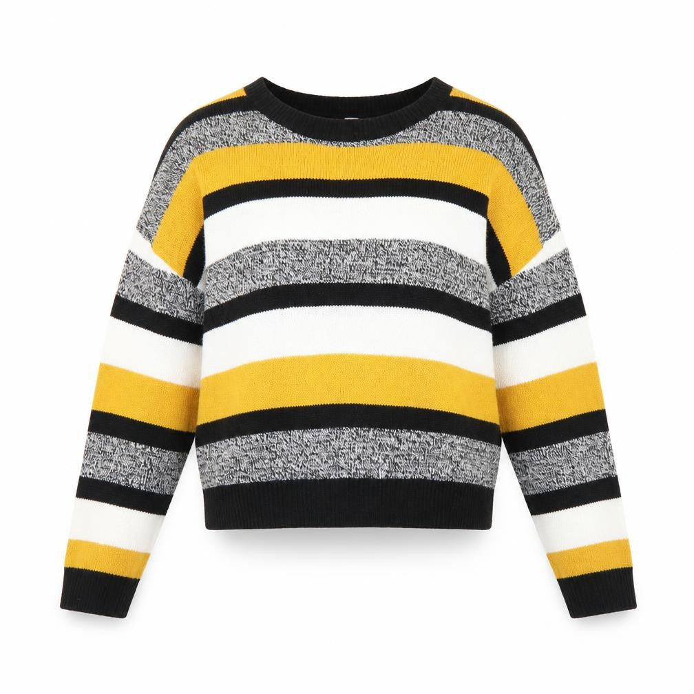 H&M Womens Black Striped  Pullover Jumper Size M