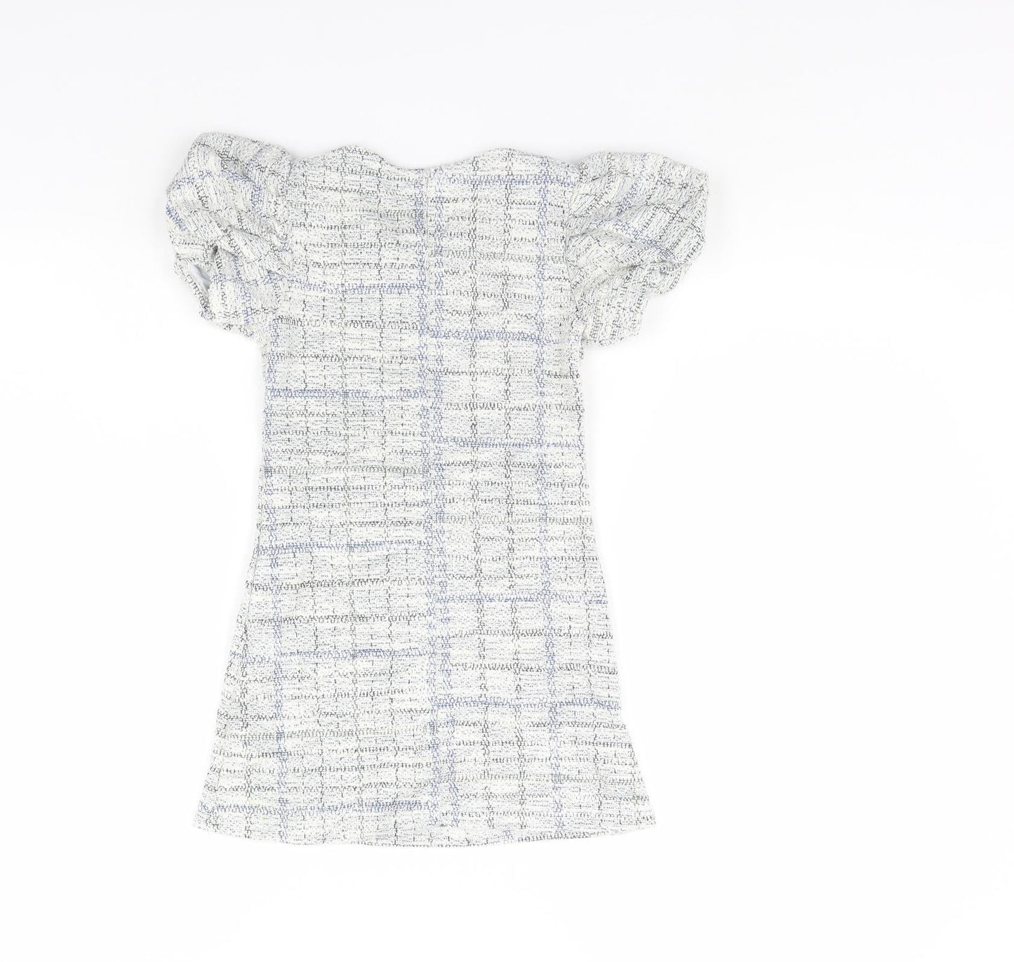 Preworn Girls White Check  Shift  Size 6 Years
