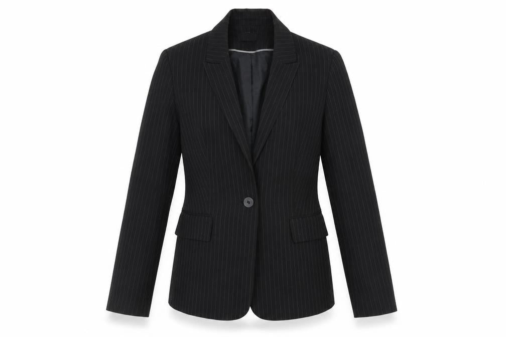The department Womens Black Striped  Jacket Blazer Size 8