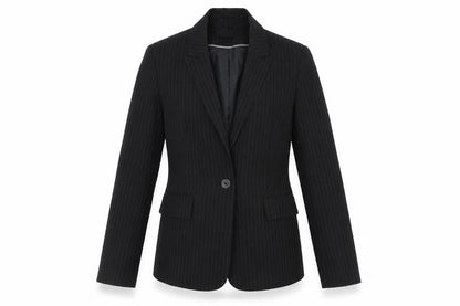 The department Womens Black Striped  Jacket Blazer Size 8