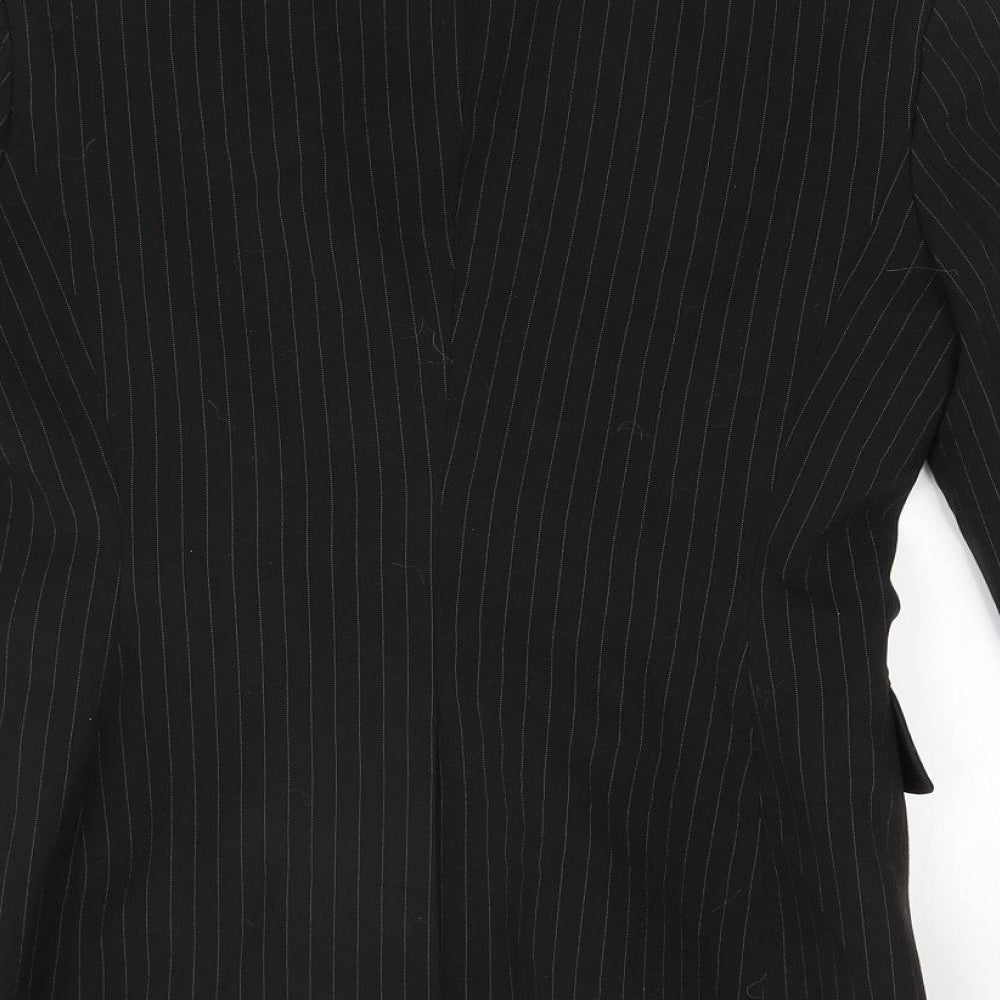 The department Womens Black Striped  Jacket Blazer Size 8
