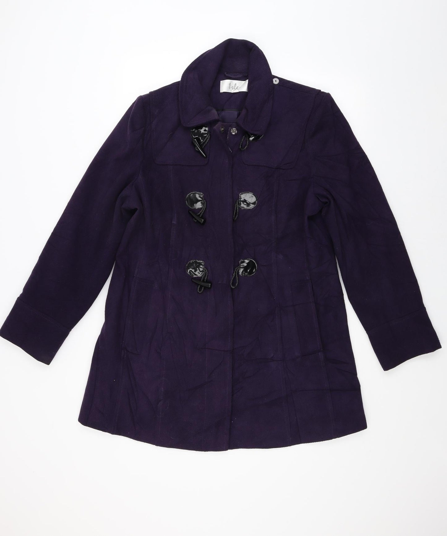Isle Womens Purple   Overcoat Coat Size L