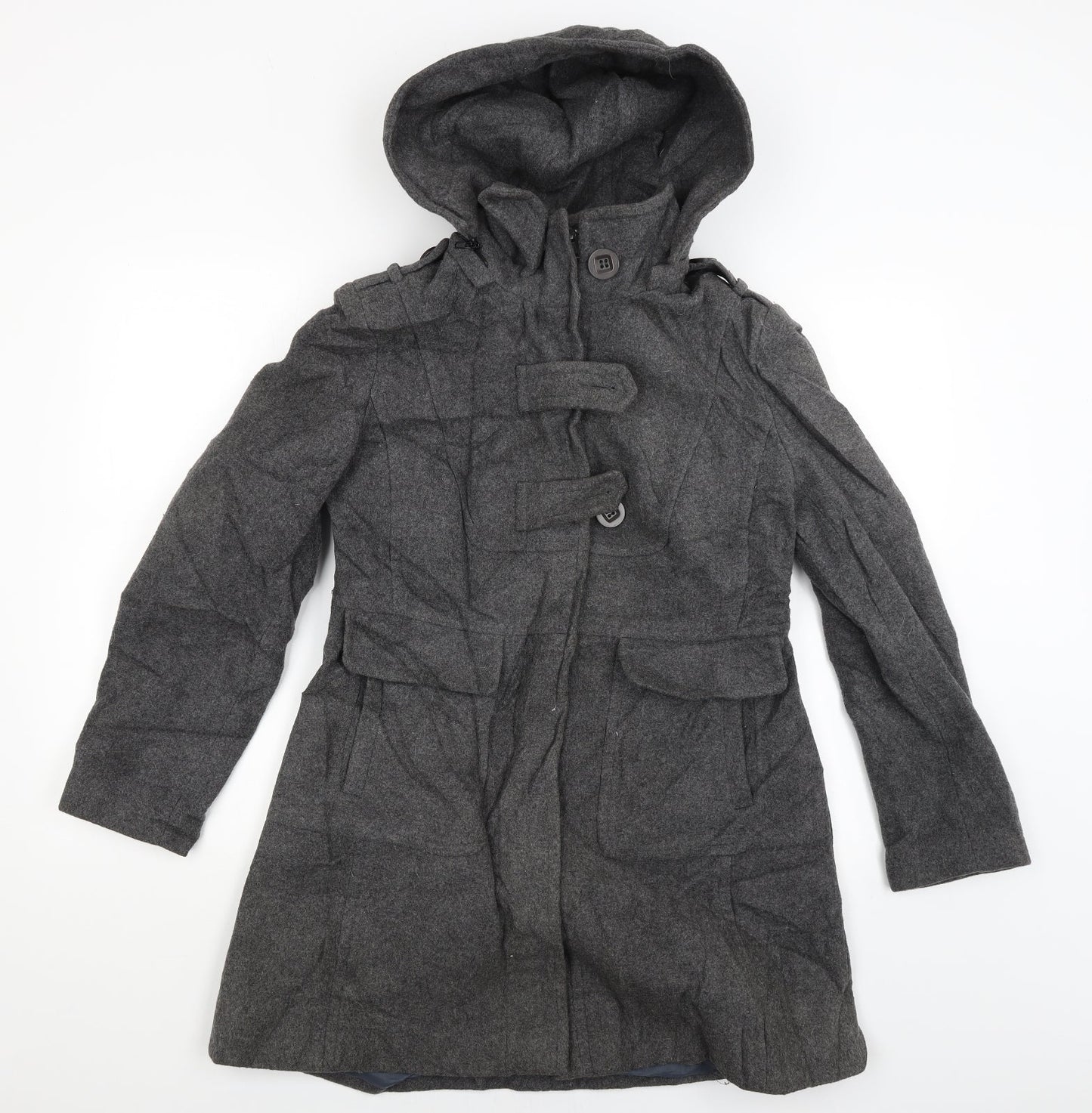 NEXT Womens Grey   Overcoat Coat Size 12