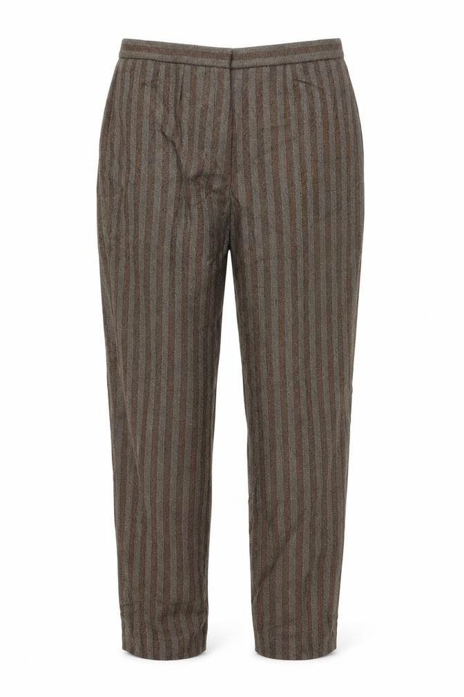 Preworn Womens Brown Striped  Trousers  Size 34 in L28 in