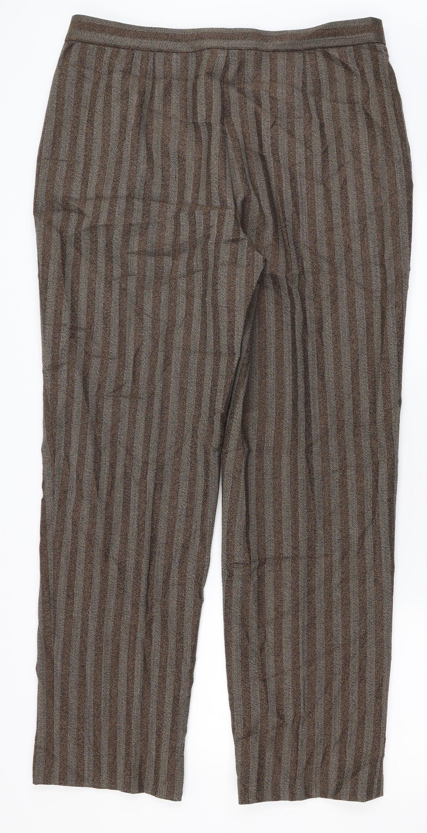 Preworn Womens Brown Striped  Trousers  Size 34 in L28 in