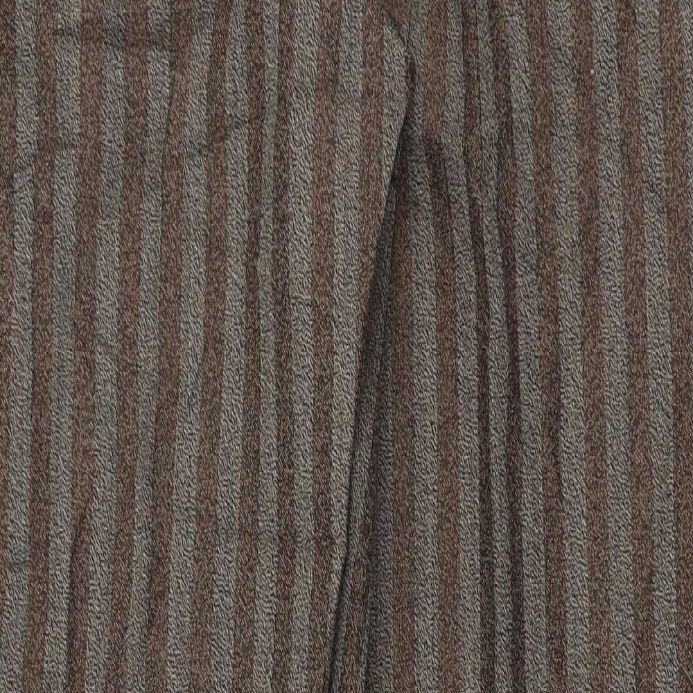Preworn Womens Brown Striped  Trousers  Size 34 in L28 in