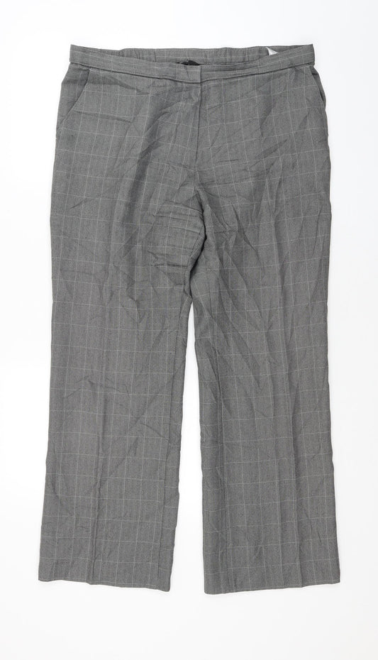Marks and Spencer Womens Red Check  Trousers  Size 14 L25 in
