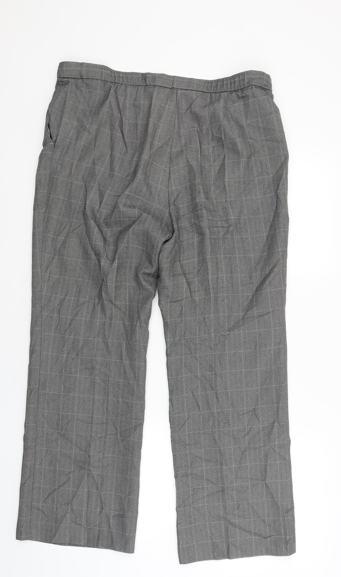 Marks and Spencer Womens Red Check  Trousers  Size 14 L25 in
