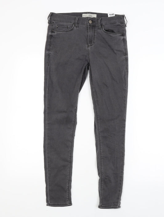 Topshop Womens Grey  Denim Skinny Jeans Size 28 in L30 in