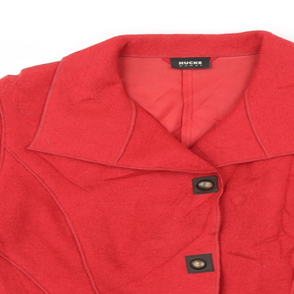 Hucke Womens Red   Overcoat Coat Size 10
