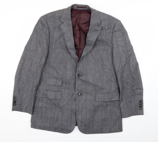 Skopes Mens Grey Plaid   Blazer