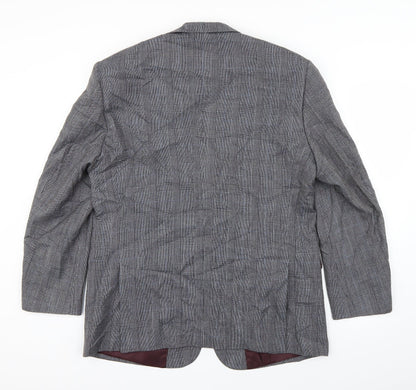 Preloved Skopes Mens Grey Plaid   Blazer - Back