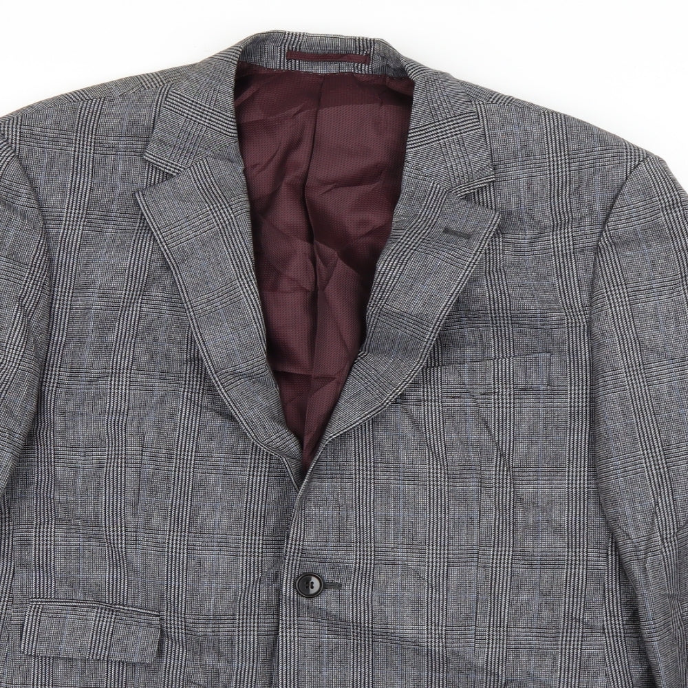 Skopes Mens Grey Plaid   Blazer