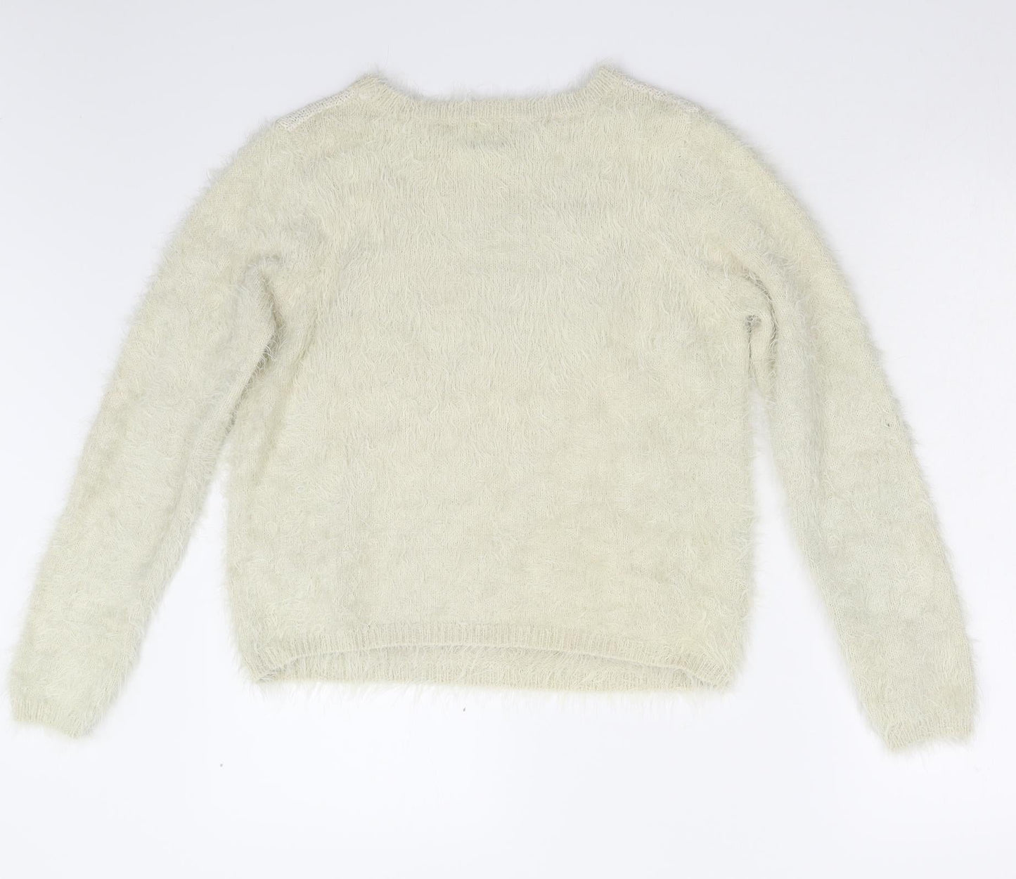ASOS Womens Beige Floral Knit Pullover Jumper Size 10