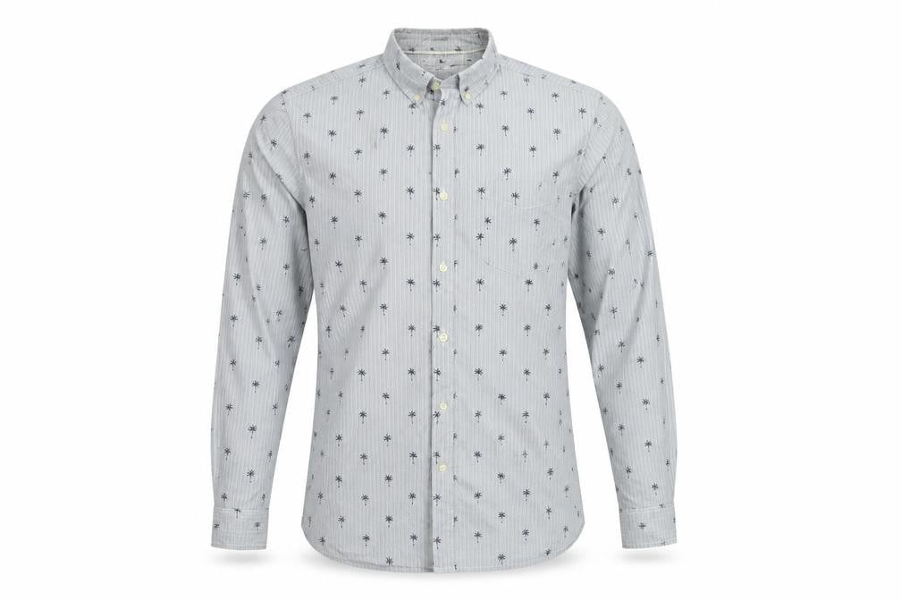 H&M Mens Blue Striped   Button-Up Size M