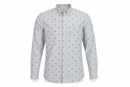 H&M Mens Blue Striped   Button-Up Size M