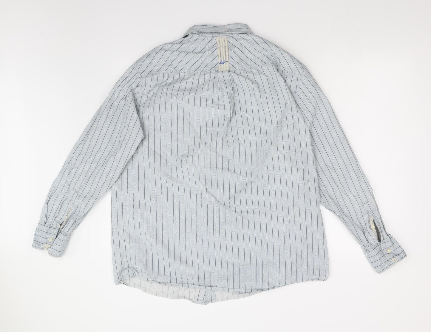 Original Brand Mens Blue Striped   Button-Up Size L