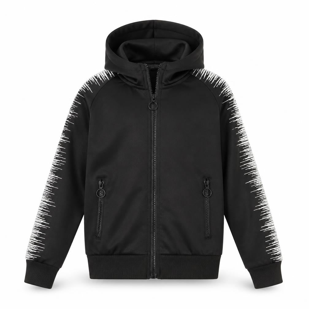 Yvon Fashion Boys Black   Full Zip Hoodie Size 6 Years