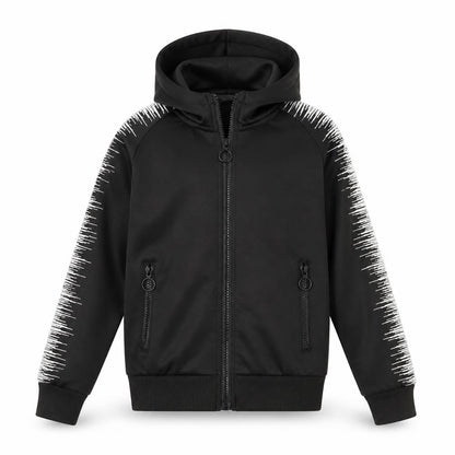 Yvon Fashion Boys Black   Full Zip Hoodie Size 6 Years