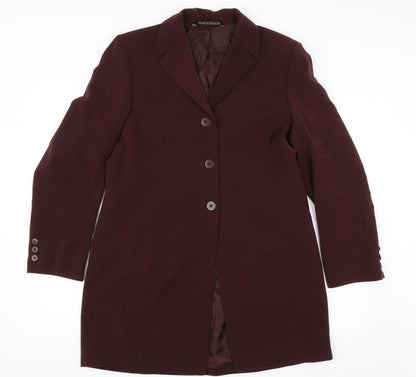 Preloved Marks and Spencer Womens Red   Overcoat Jacket Size 14 - Front
