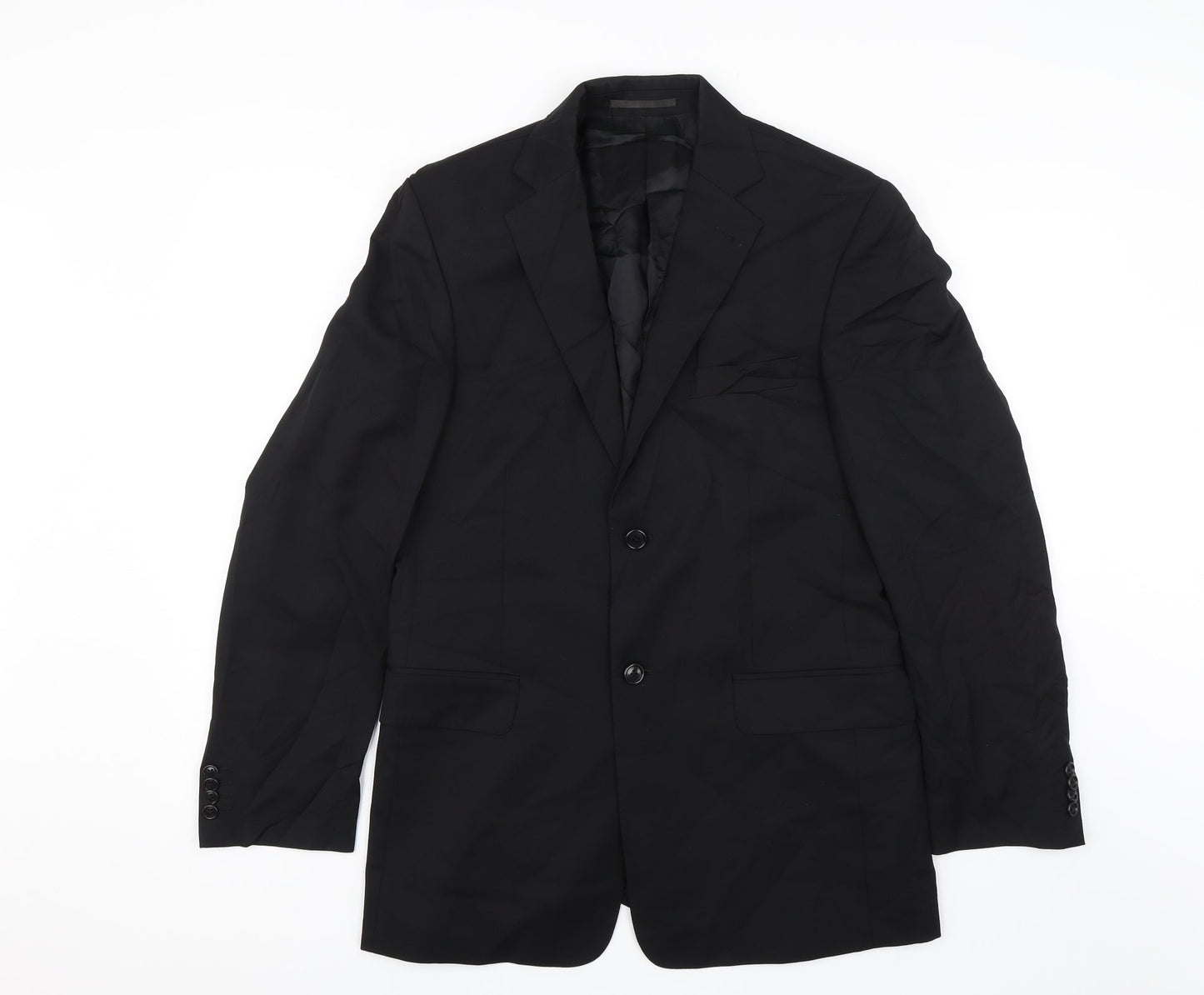 Lanificio Mens Black   Jacket Suit Jacket Size 38
