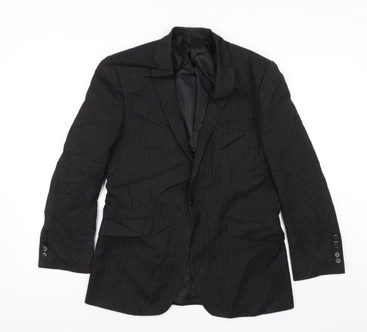 Cartel Mens Black Striped  Jacket Suit Jacket Size 38