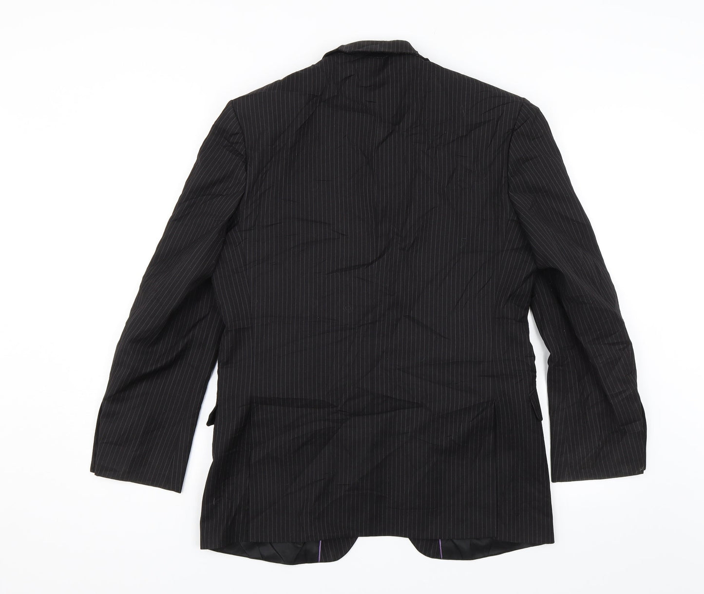 Cartel Mens Black Striped  Jacket Suit Jacket Size 38
