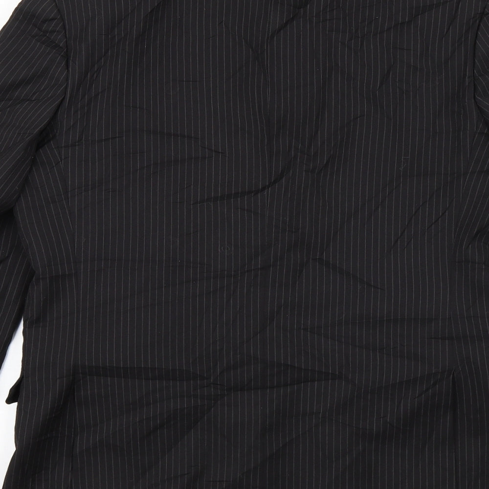 Cartel Mens Black Striped  Jacket Suit Jacket Size 38