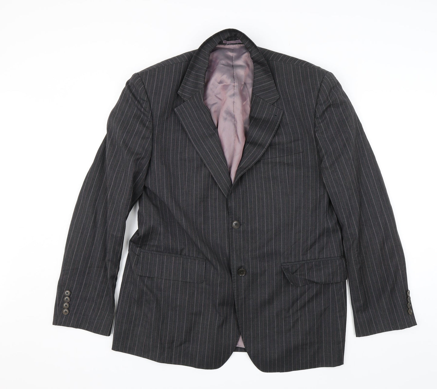 NEXT Mens Grey Striped  Jacket Suit Jacket Size 42