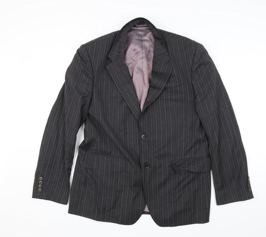 NEXT Mens Grey Striped  Jacket Suit Jacket Size 42