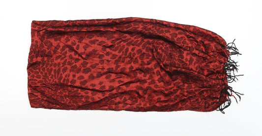 Preworn Womens Red Animal Print   Shawl/Wrap