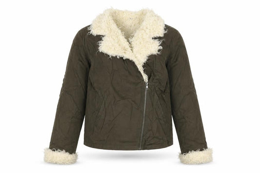 Front view of Dorothy Perkins women’s green jacket, size UK 10