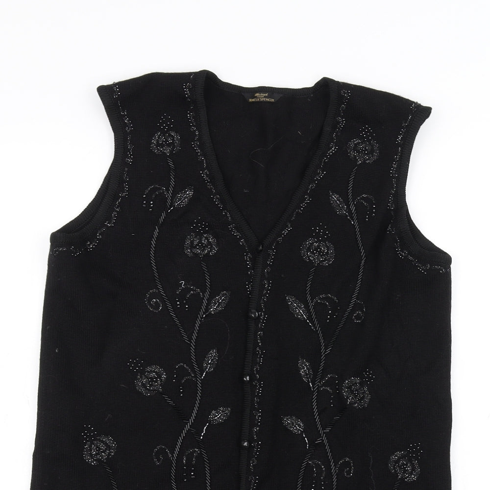 Marks and Spencer Womens Black   Jacket Coatigan Size 12