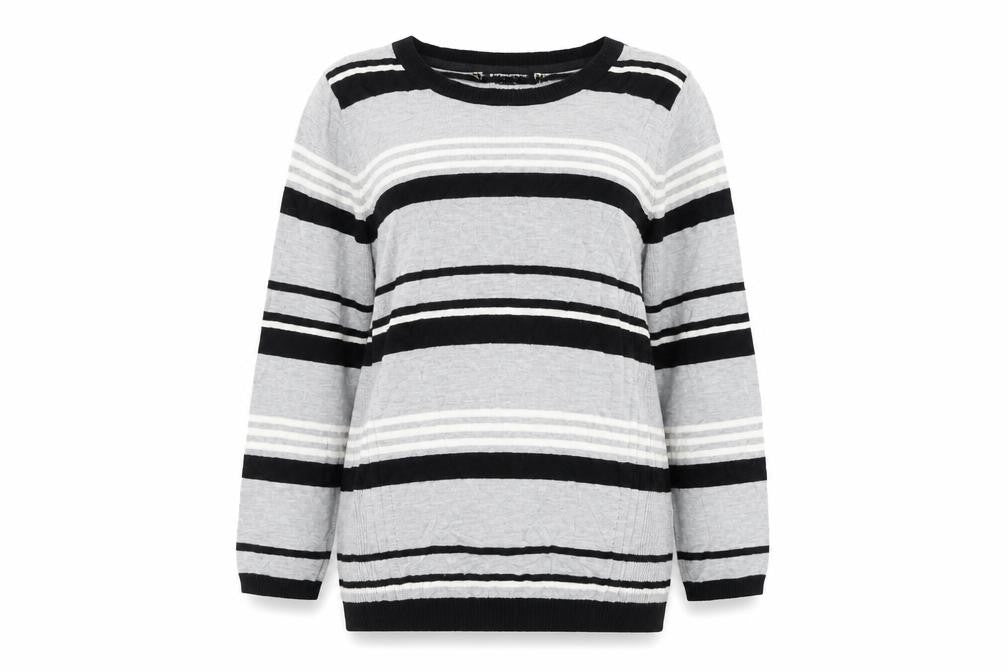 Principles Womens Grey Striped  Pullover Jumper Size 14