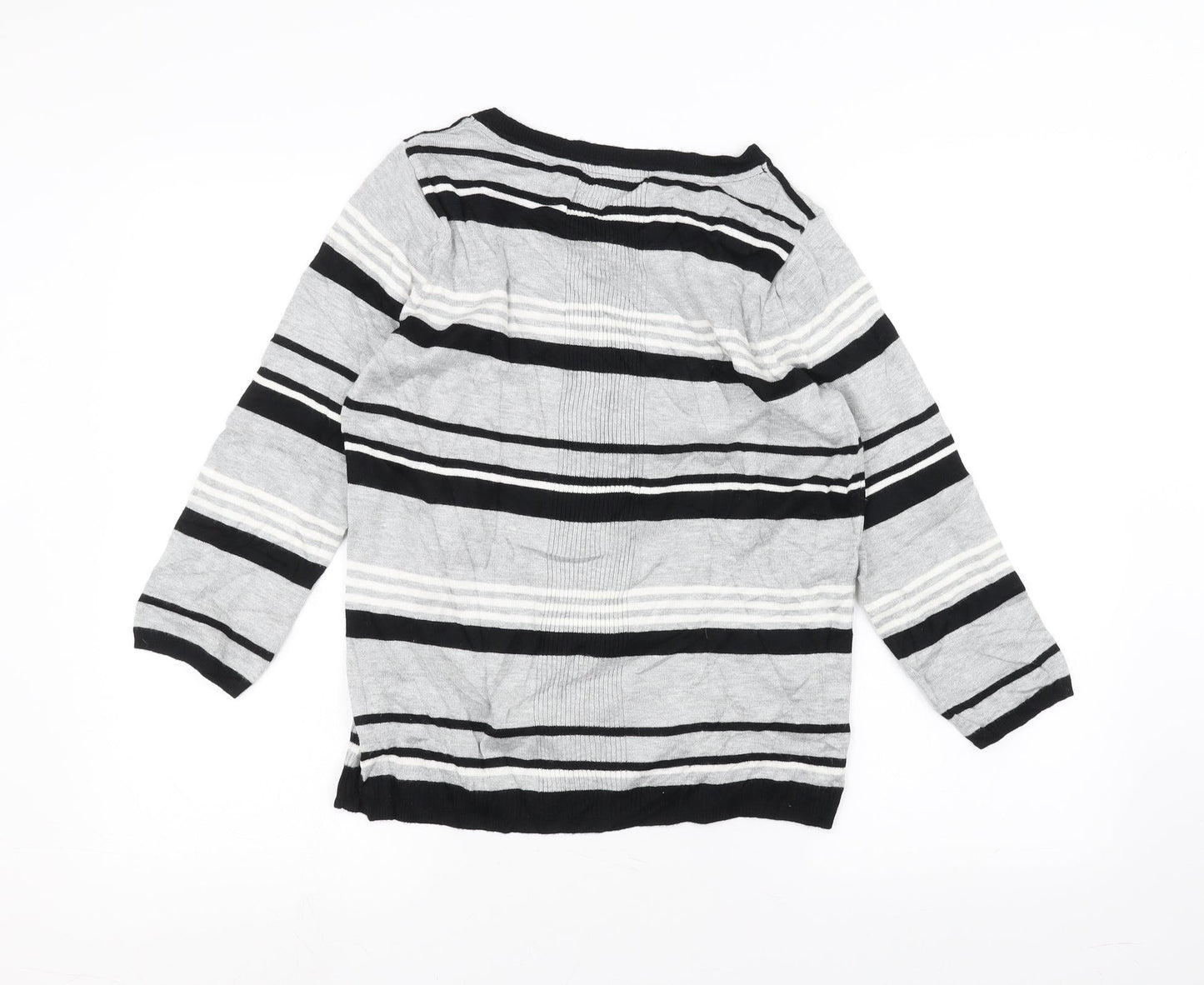 Principles Womens Grey Striped  Pullover Jumper Size 14