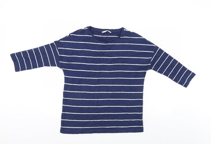 Tu Womens Blue Striped  Pullover Jumper Size 10