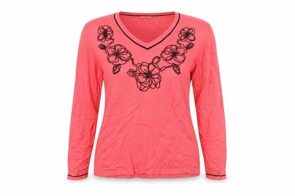 Rabe Womens Pink Floral  Pullover Jumper Size 14