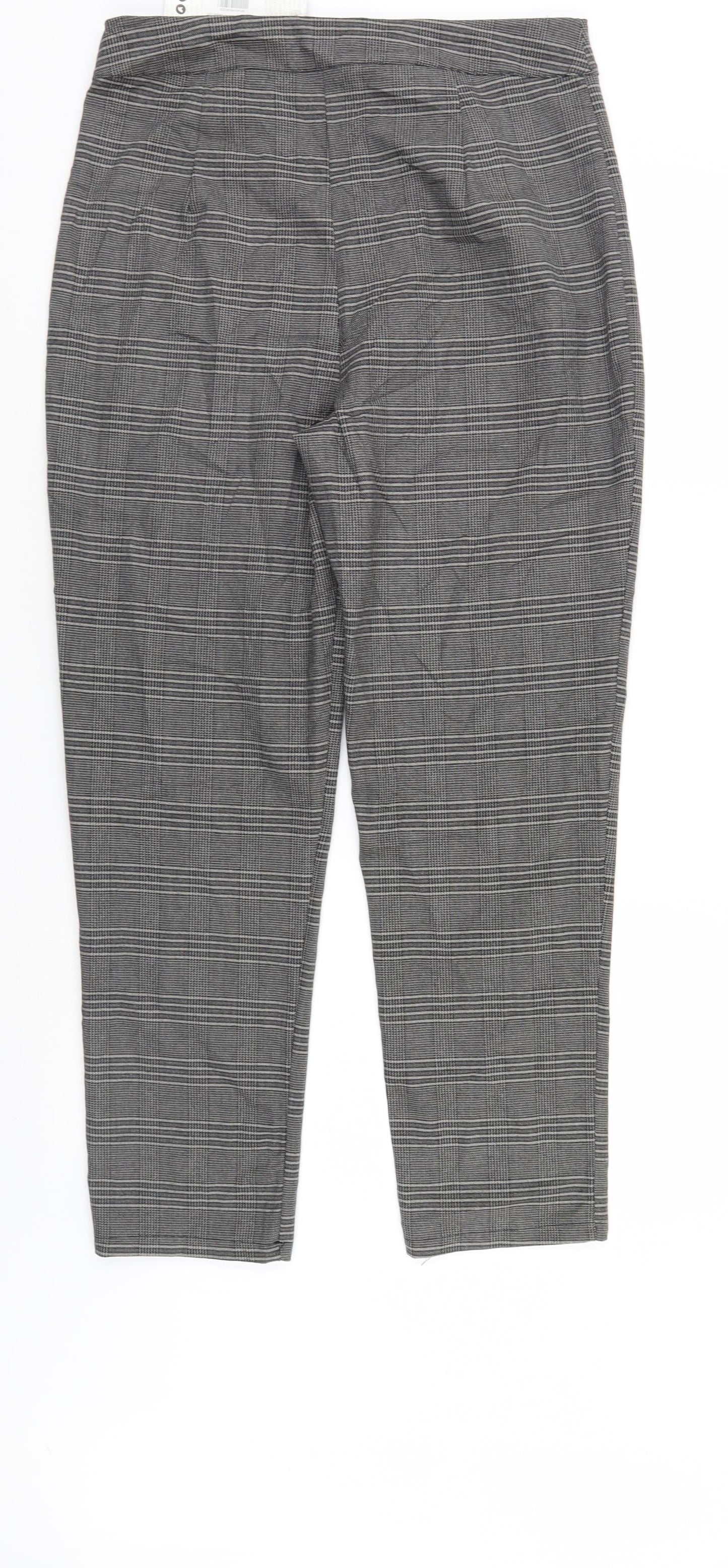 Boohoo Womens Grey Herringbone  Trousers  Size 12 L27 in