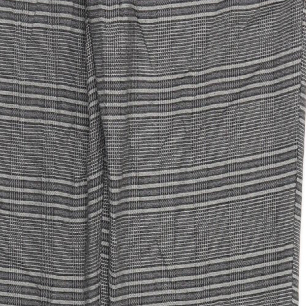 Boohoo Womens Grey Herringbone  Trousers  Size 12 L27 in