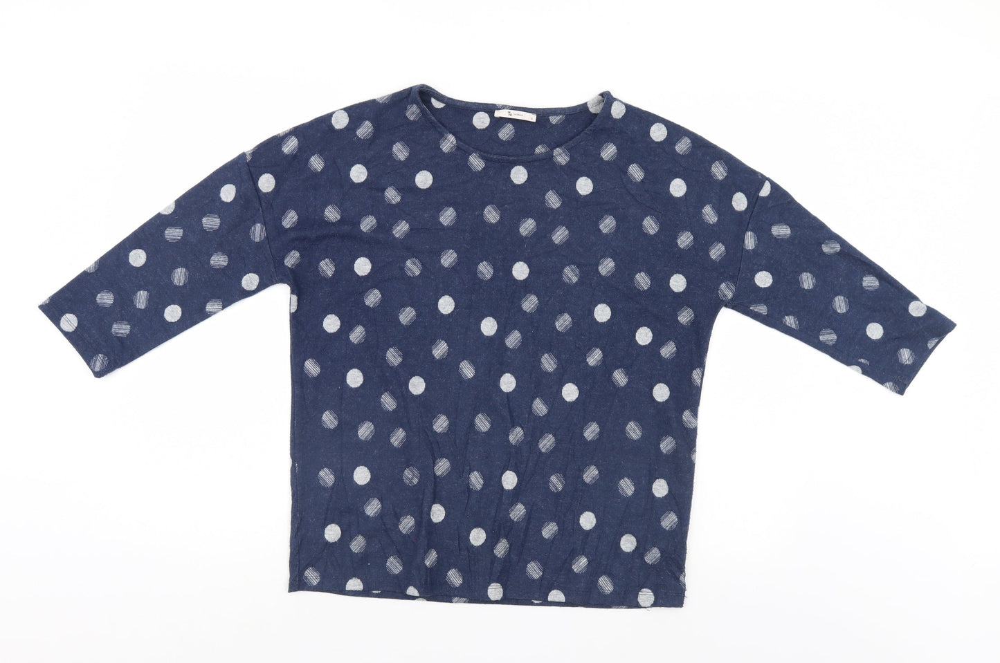 TU Womens Blue Polka Dot  Henley Jumper Size 12