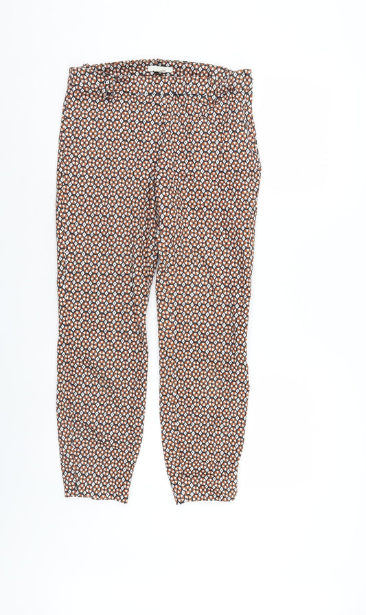 H&M Womens Multicoloured Geometric  Trousers  Size 8 L26 in