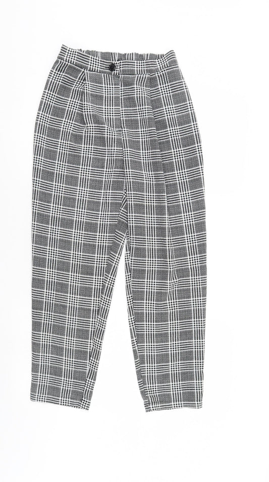 Divided Womens Black Herringbone  Trousers  Size 6 L25 in - Elastic Waist