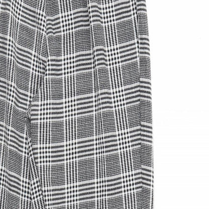 Divided Womens Black Herringbone  Trousers  Size 6 L25 in - Elastic Waist