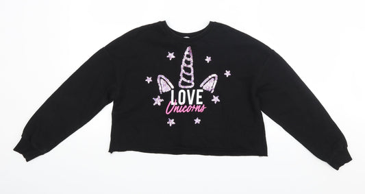 Primar4k Girls Black   Pullover Jumper Size 10-11 Years  - Cropped